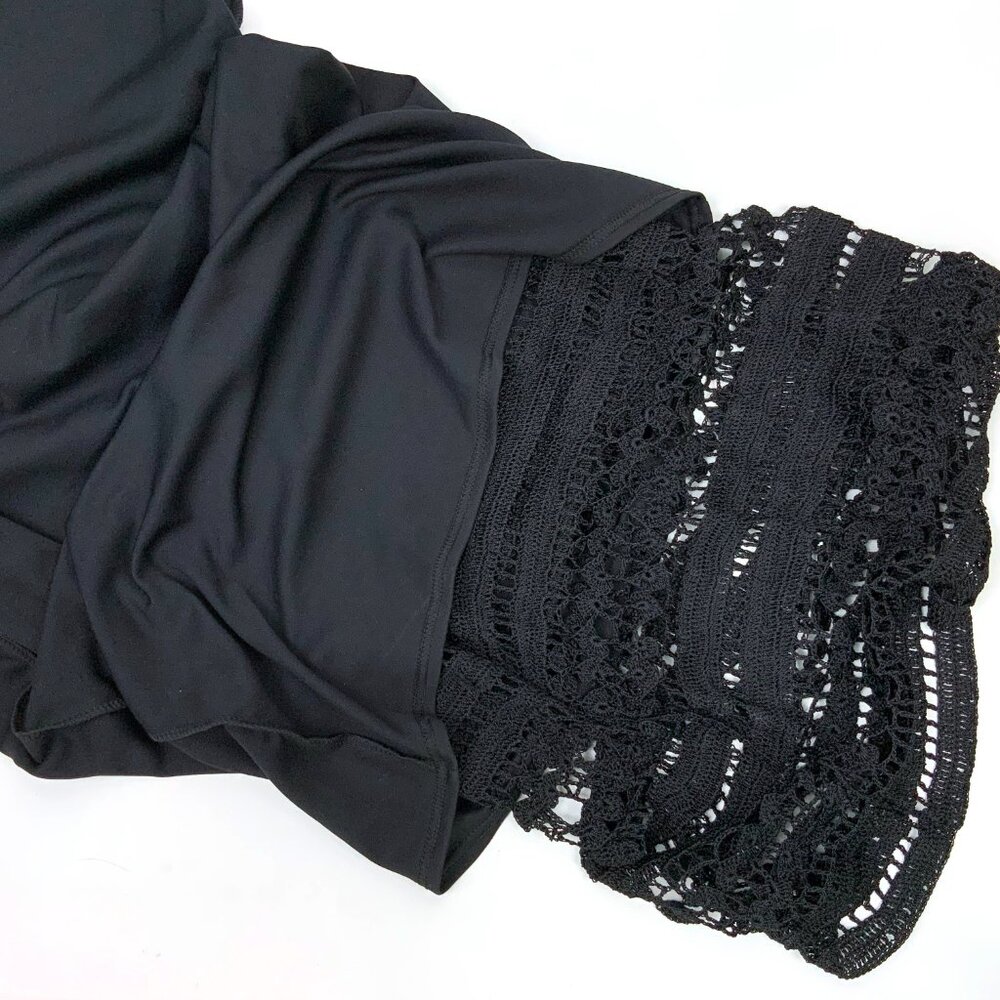 Vintage 90’s Kroshetta By Papillon Black Crochet Midi Dress Size S - Picture 16 of 16